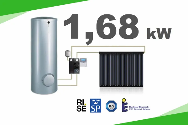 Solárny systém - zostava slnečných kolektorov CPC15 - so zásobníkom (1 - 2 osoby) - 1,68kW